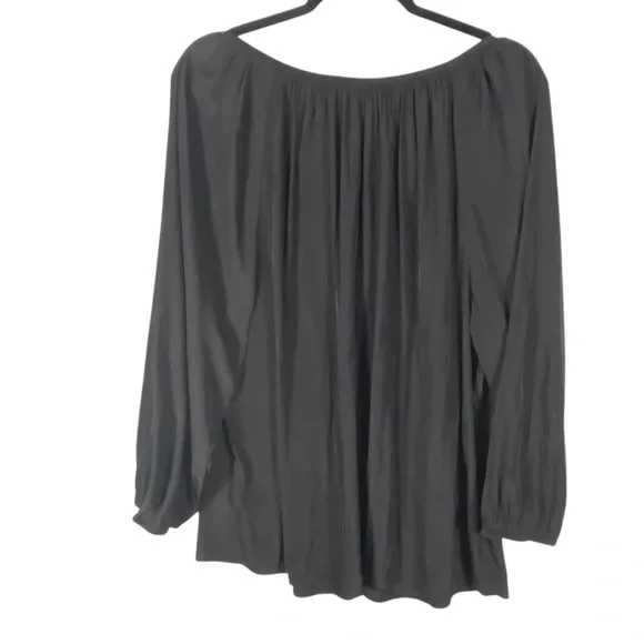 Susan Graver Black Pheasant Style Blouse 18W - Picture 3 of 9